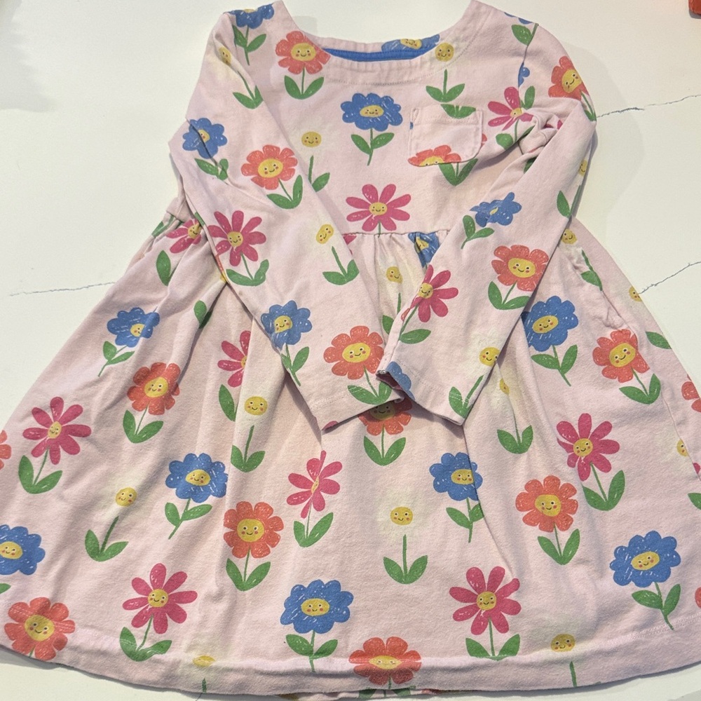 Mini Boden Floral Long Sleeve Dress